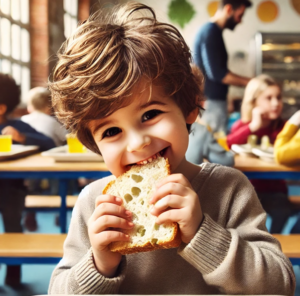 bambino che mangia pane